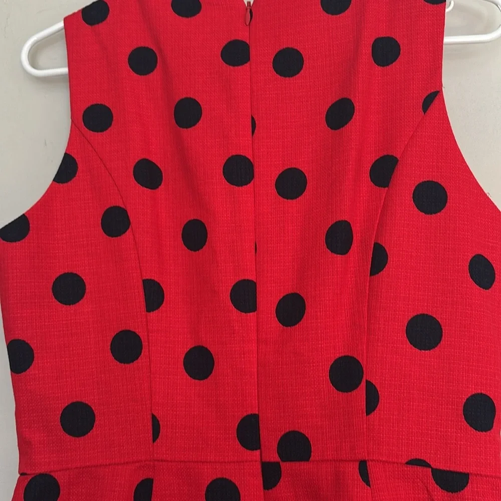 J. Crew Red and Black polka dotted Sheath Mini Dress - Picture 5 of 8